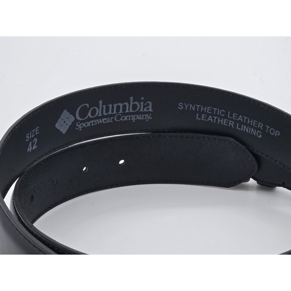 Columbia Men's Size XL 42 Black Faux Synthetic Leather‎ Belt NWOT NEW - Picture 4 of 4